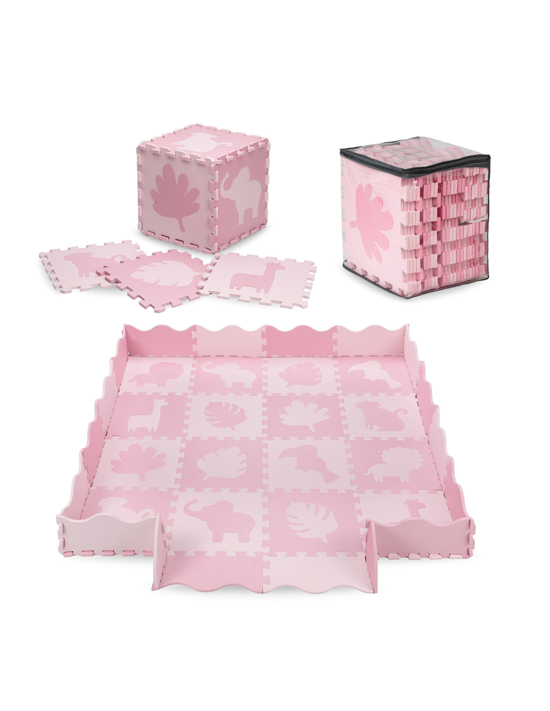 MoMi ZAWI Puzzle mat Pink, (150x150 cm)