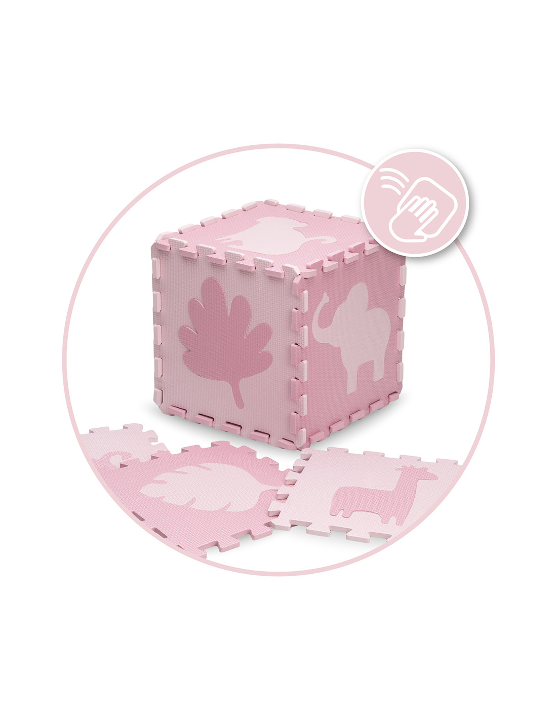 MoMi ZAWI Puzzle mat Pink, (150x150 cm)