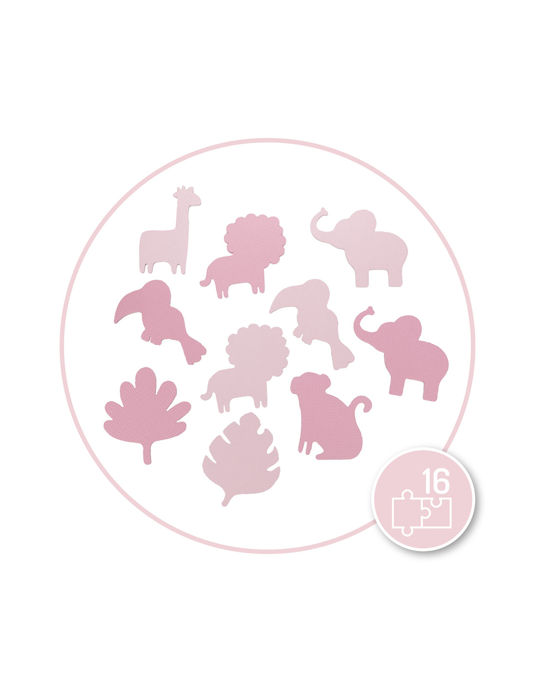 MoMi ZAWI Puzzle mat Pink, (150x150 cm)