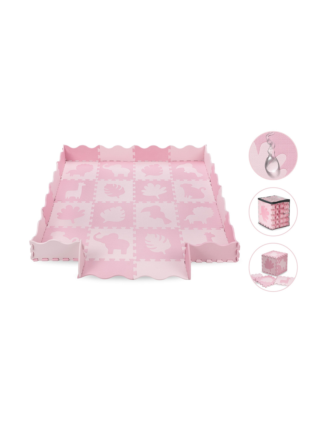 MoMi ZAWI Puzzle mat Pink, (150x150 cm)