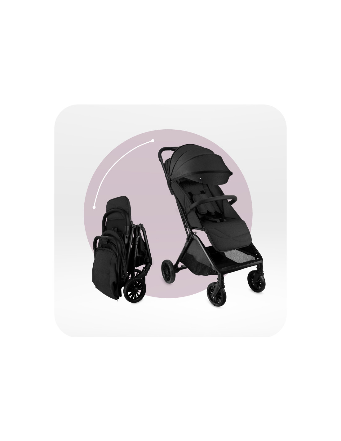 MoMi ANDREA Stroller Self-folding, Black