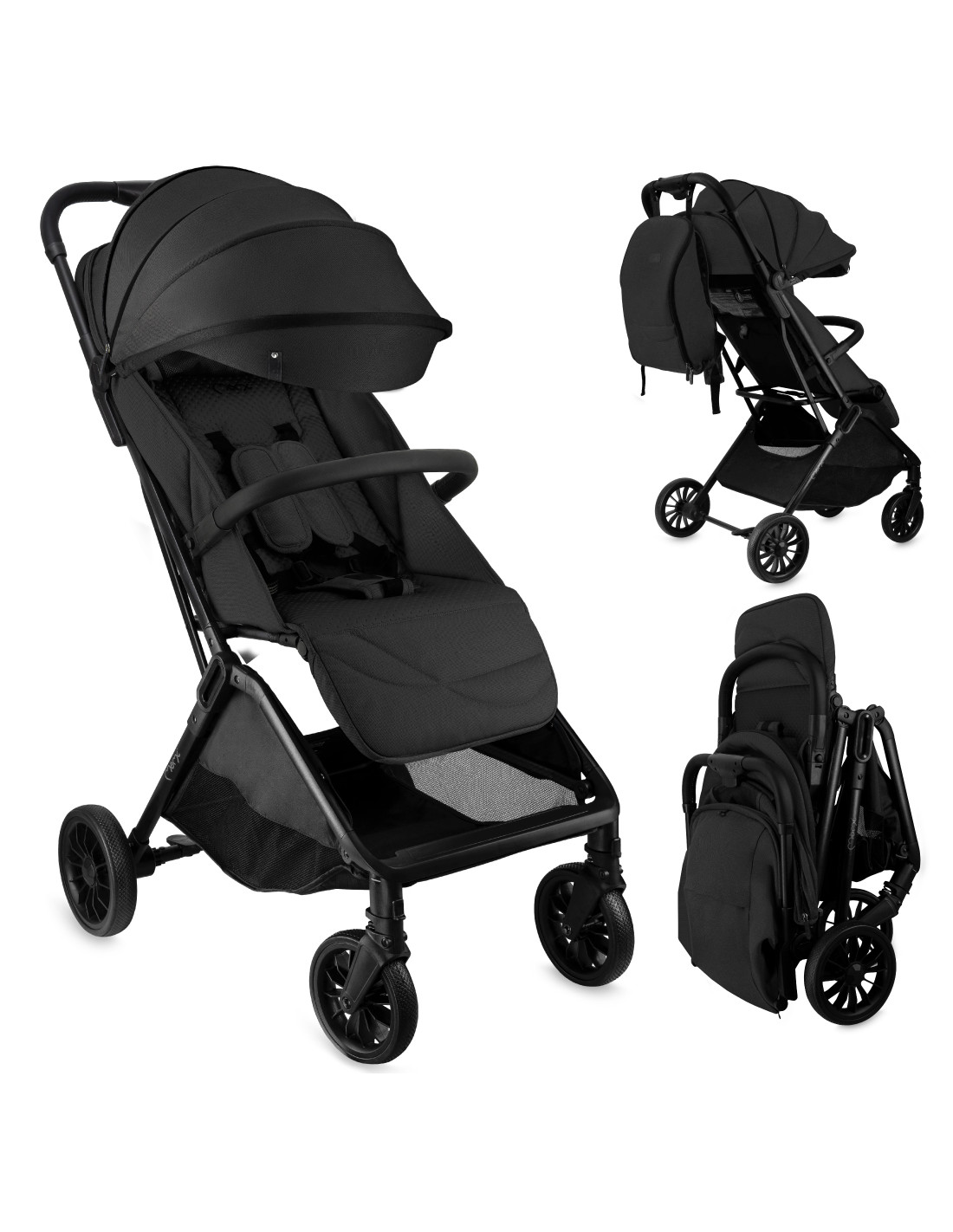 MoMi ANDREA Stroller Self-folding, Black