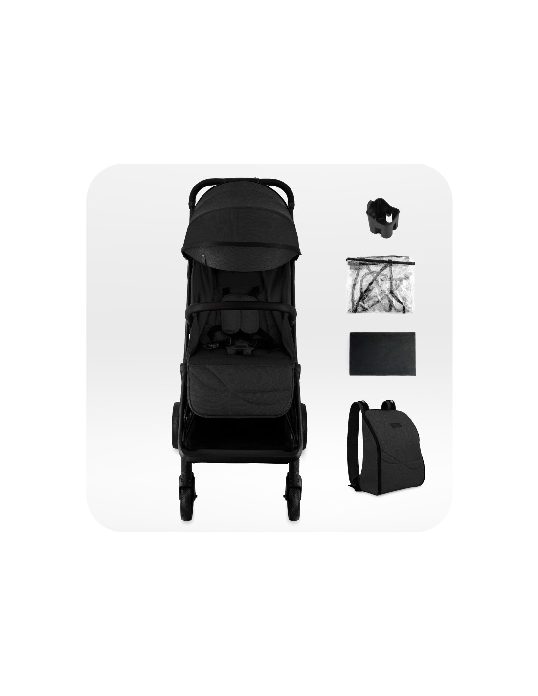 MoMi ANDREA Stroller Self-folding, Black