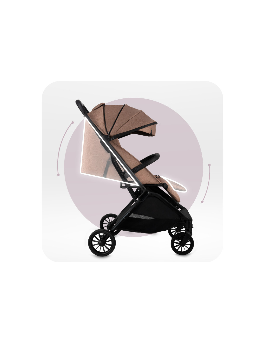 MoMi ANDREA Stroller Self-folding, Light brown