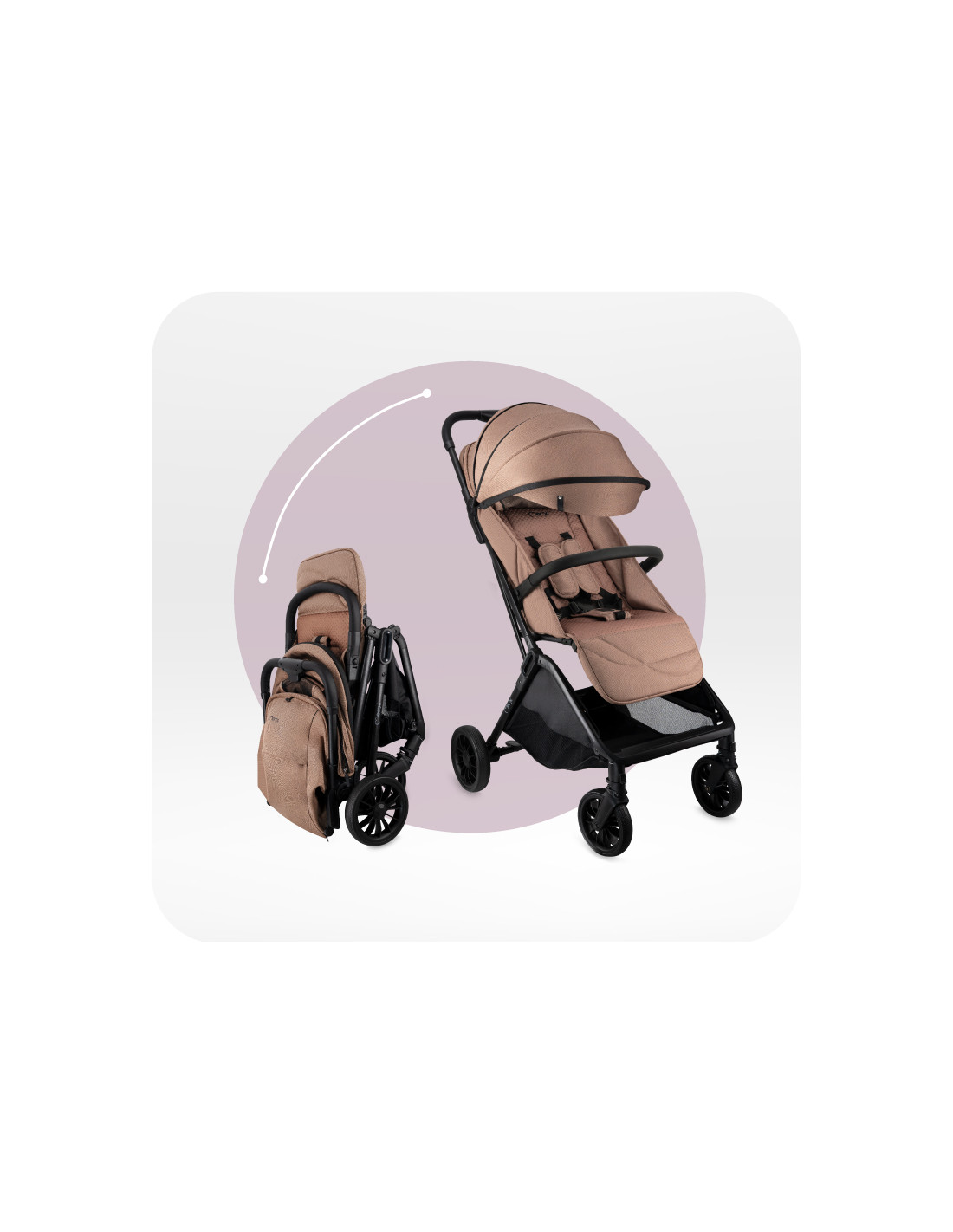 MoMi ANDREA Stroller Self-folding, Light brown