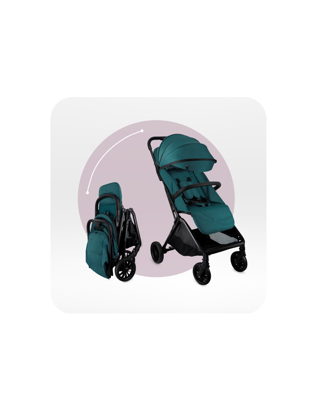 MoMi ANDREA Stroller Self-folding, Turquoise