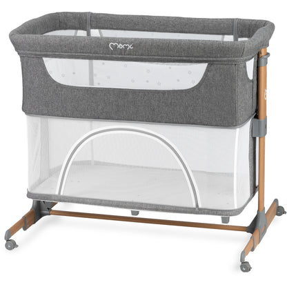 MoMi SMART BÄDD, 4-i-1 Bedside Crib, Grå