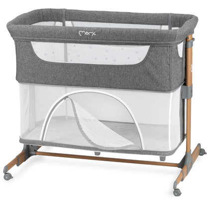 MoMi SMART BÄDD, 4-i-1 Bedside Crib, Grå