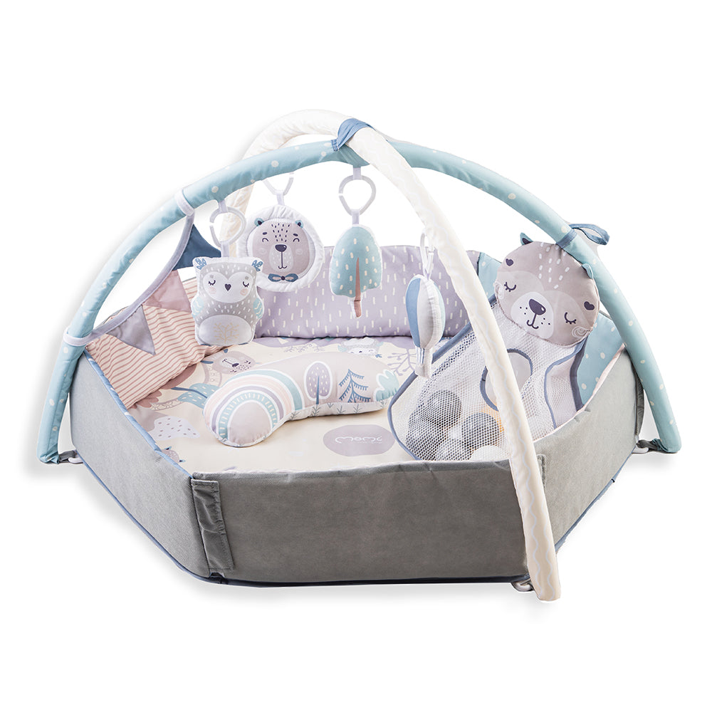 MoMi PASTEL, Babygym, lekmatta och bollhav i ett
