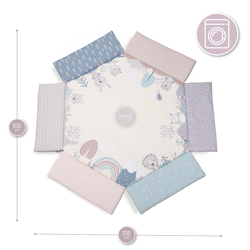 MoMi PASTEL, Babygym, lekmatta och bollhav i ett
