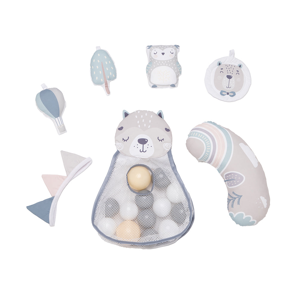 MoMi PASTEL, Babygym, lekmatta och bollhav i ett