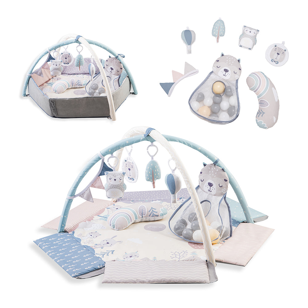 MoMi PASTEL, Babygym, lekmatta och bollhav i ett