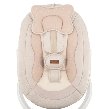MoMi PEARL, Elektrisk babysitter med 360° rotation och Bluetooth Beige
