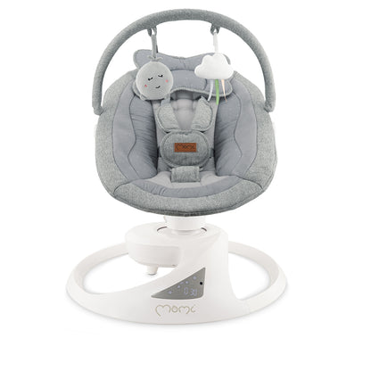 MoMi PEARL, Elektrisk babysitter med 360° rotation och Bluetooth Grå