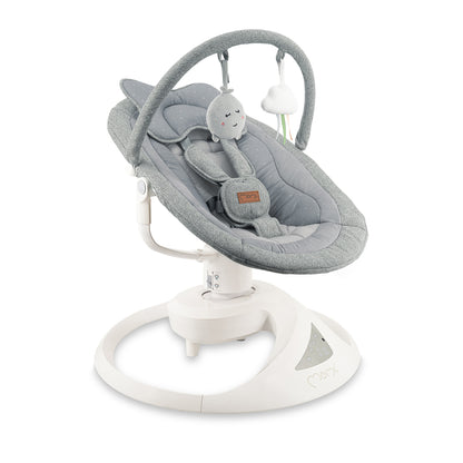 MoMi PEARL, Elektrisk babysitter med 360° rotation och Bluetooth Grå