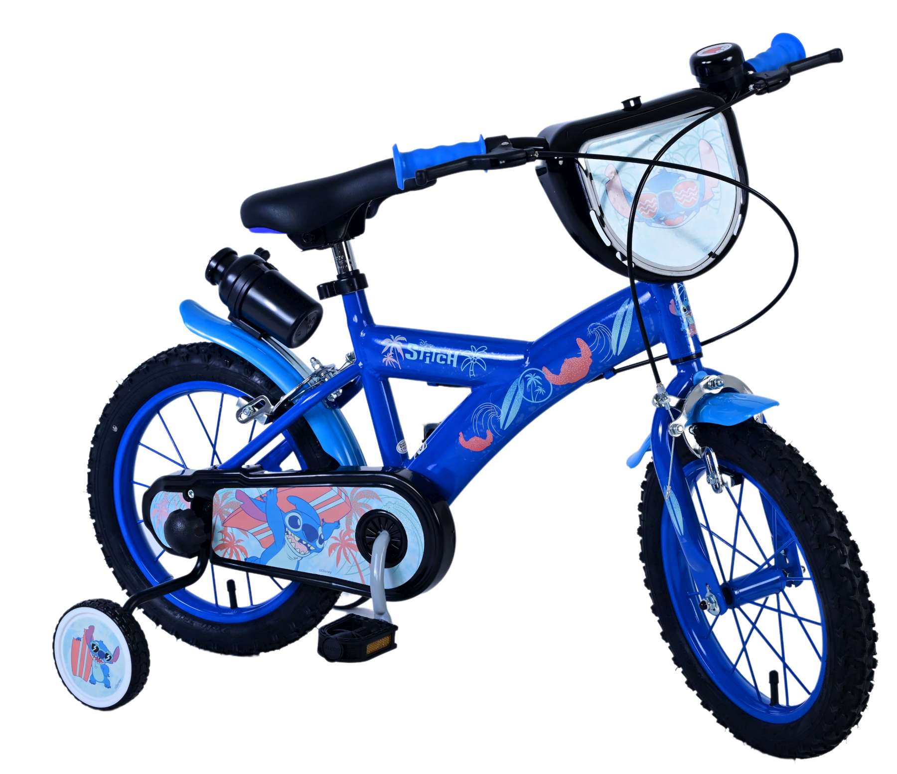 Disney Stitch Barncykel Två Handbromsar 14 tum, Blå