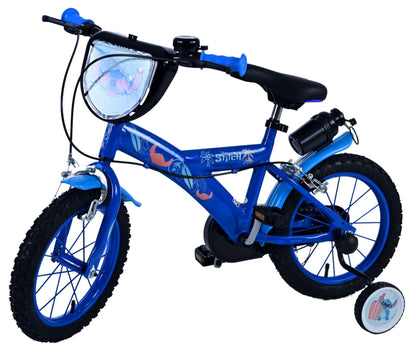 Disney Stitch Barncykel Två Handbromsar 14 tum, Blå