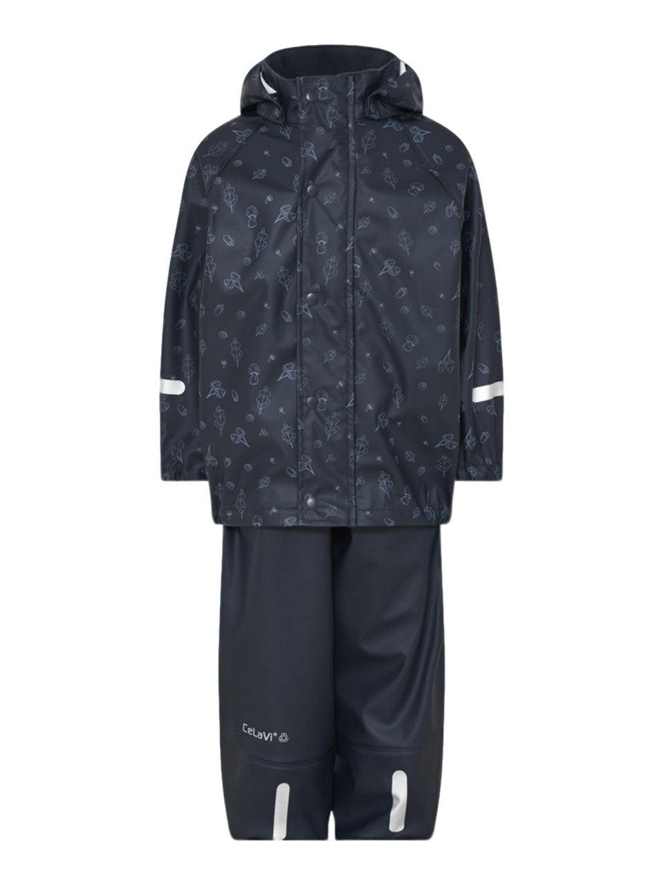 CeLaVi Rainwear Set AOP PU, Dark Navy