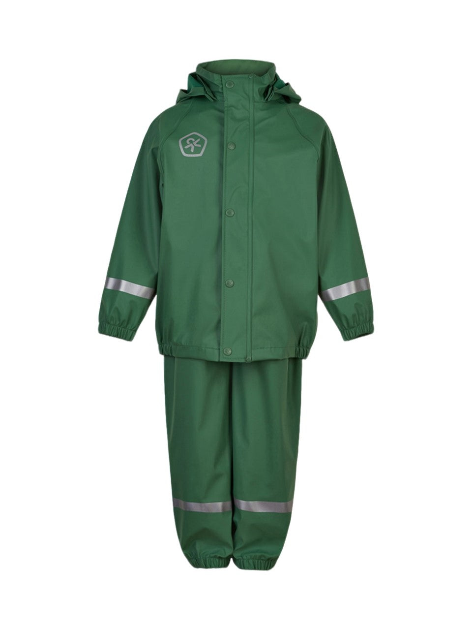 Color Kids Regnställ Solid PU, Dark Ivy