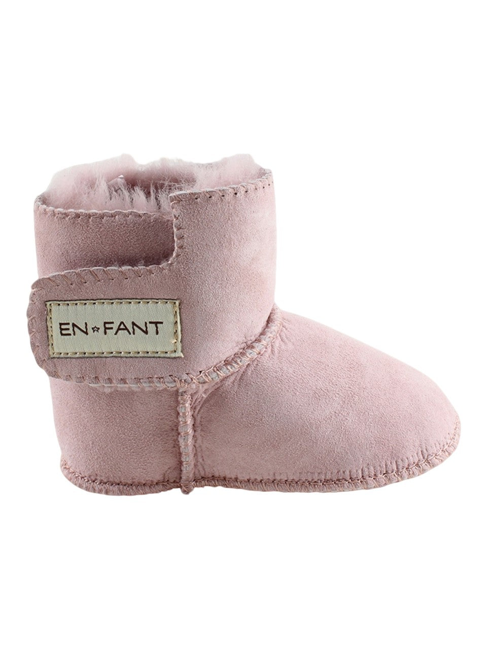 En Fant Sheepskin Bootee, Metallic Rose