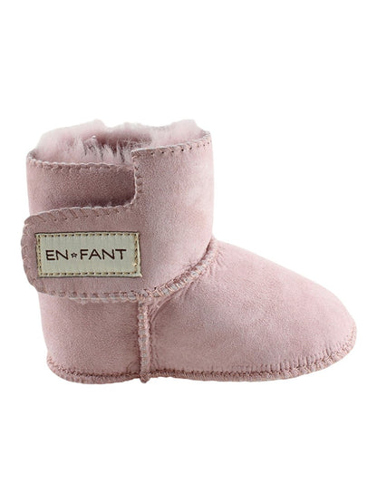 En Fant Sheepskin Bootee, Metallic Rose
