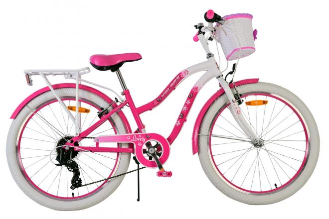 Volare Lovely Barncykel 24 tum, Rosa 7 Växlar