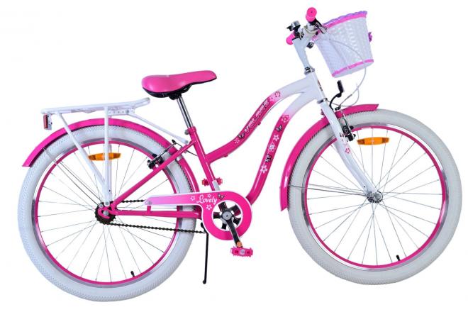 Volare Lovely Barncykel Två Handbromsar 24 tum, Rosa