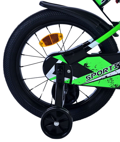 Volare Sportivo Barncykel 16 tum, Grön Svart