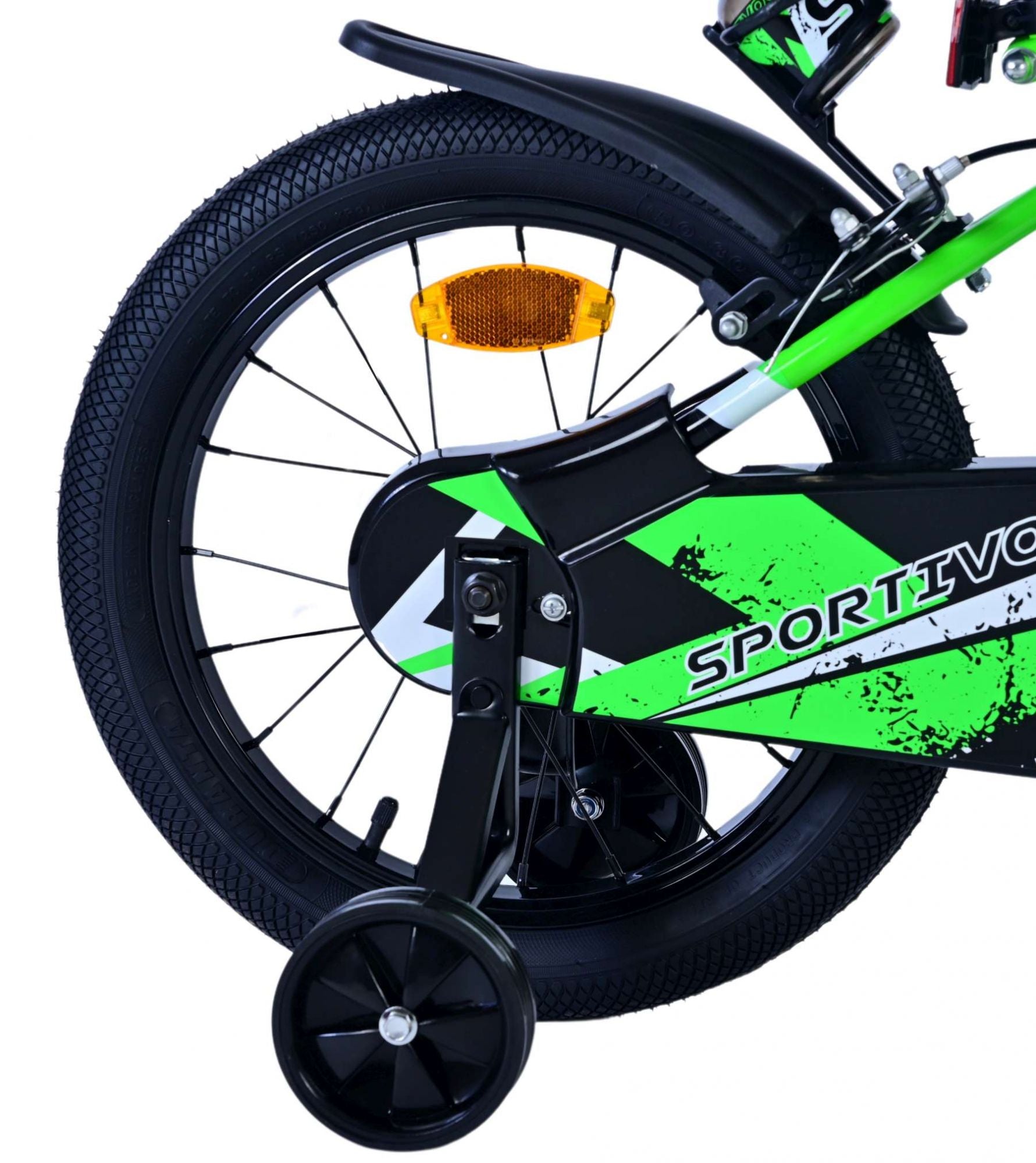 Volare Sportivo Barncykel 16 tum, Grön Svart Två Handbromsar