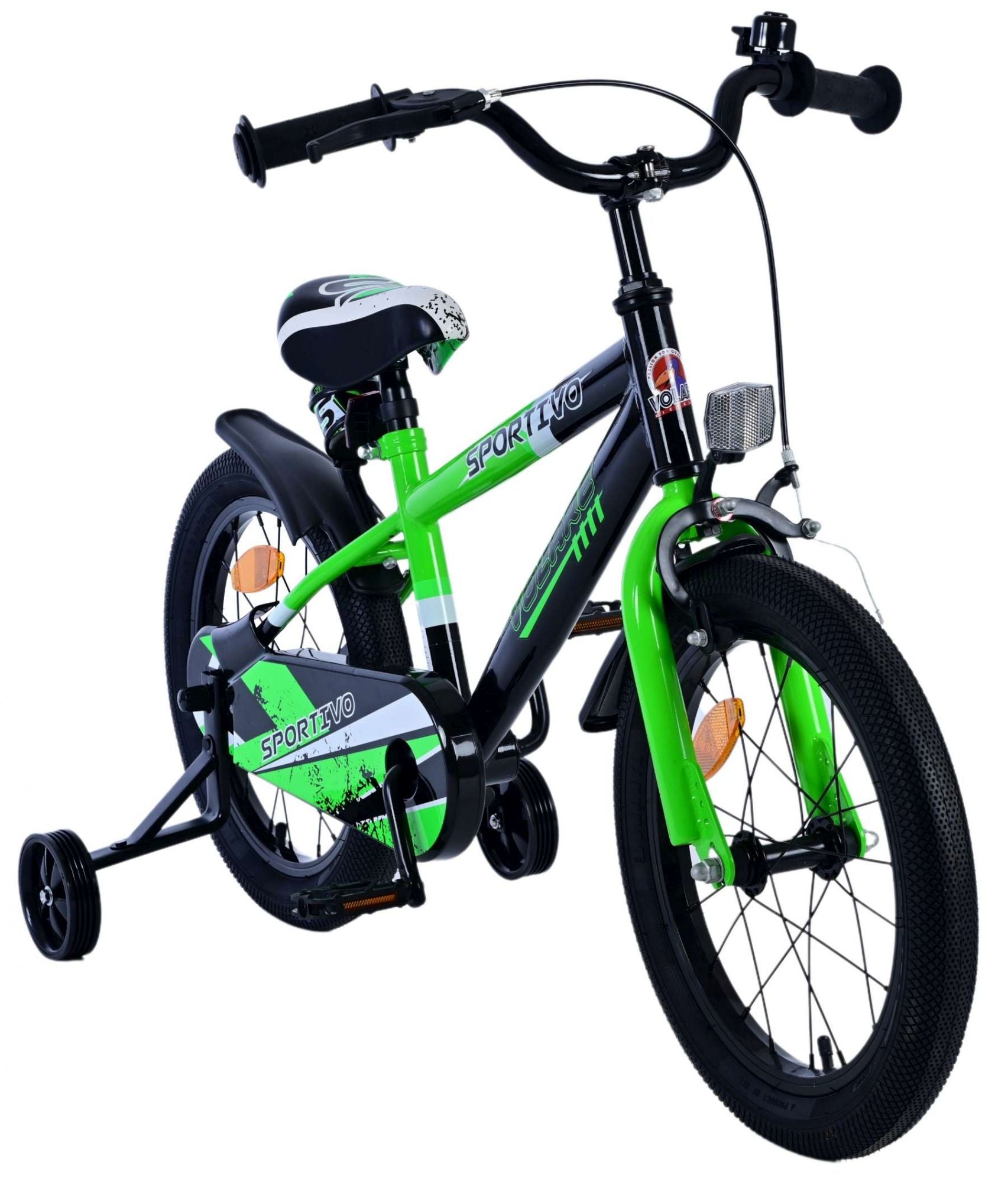 Volare Sportivo Barncykel 16 tum, Grön Svart