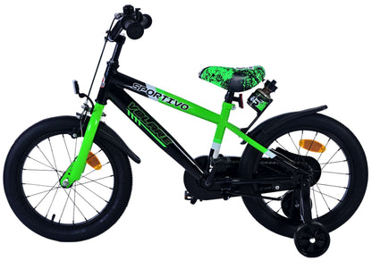 Volare Sportivo Barncykel 16 tum, Grön Svart