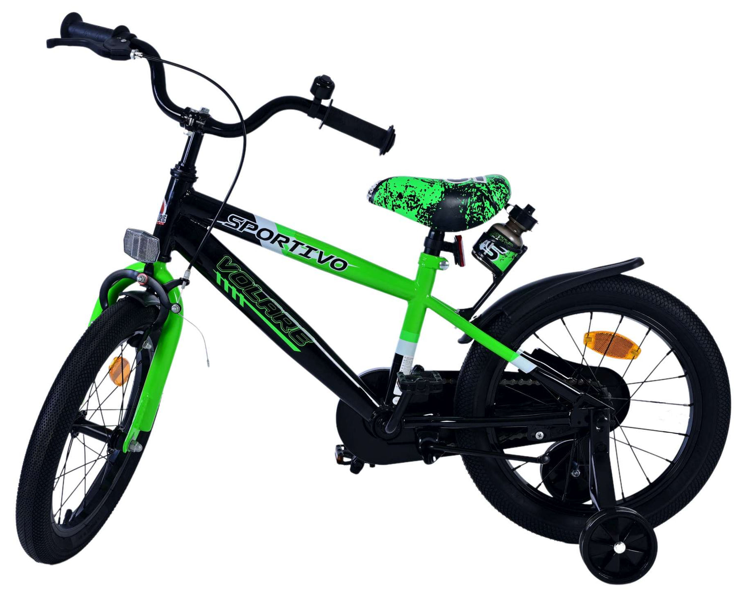Volare Sportivo Barncykel 16 tum, Grön Svart