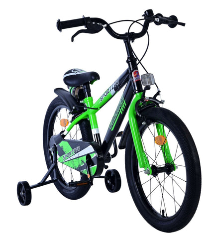 Volare Sportivo Barncykel 18 tum, Grön Svart Två Handbromsar