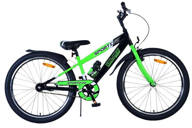 Volare Sportivo Barncykel 24 tum, Svart Grön