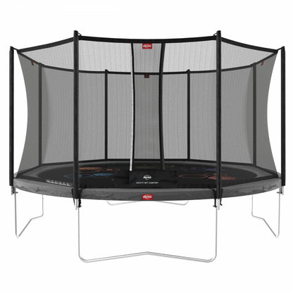 BERG Studsmatta Favorit Grå 430 cm + Comfort Safety Net + LEVELS Arkad- och logikspel