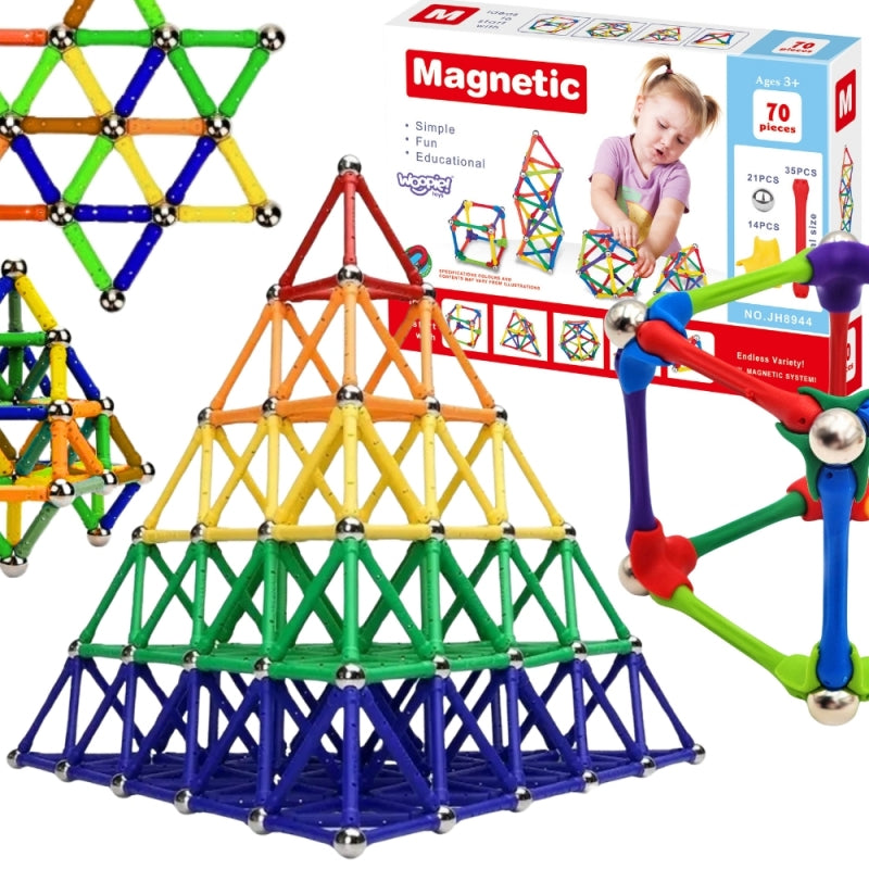WOOPIE Magnetiska konstruktionsblock Creative Puzzle 70 st.