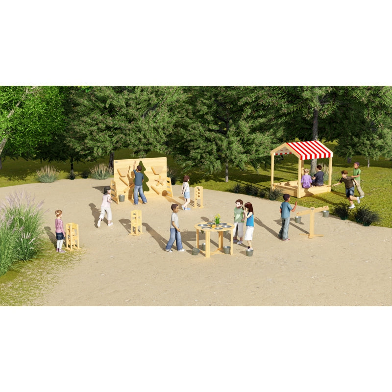 CLASSIC WORLD EDU Trädgård Utbildningstabell 6 Funktioner Att leka med sand, vätska och stenar