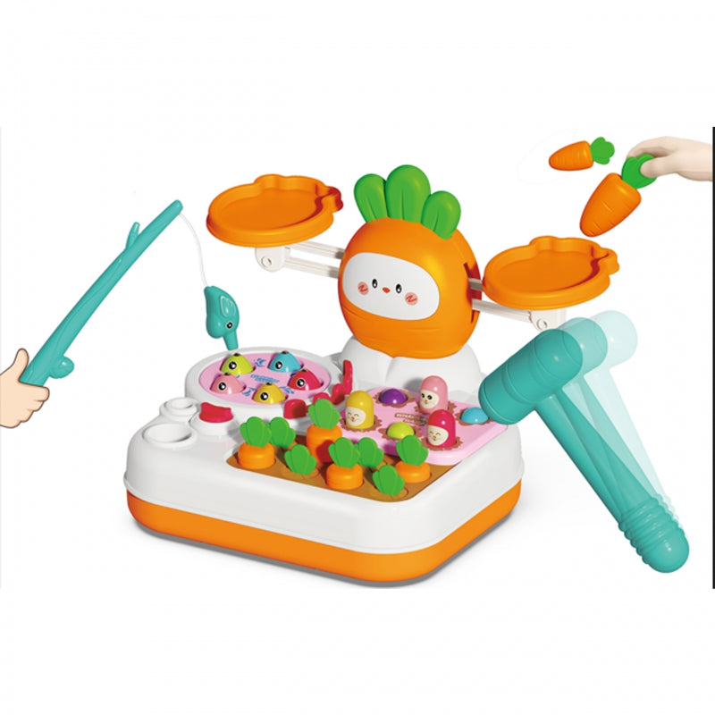 WOOPIE MONTESSORI Game 4in1 Fishing Scale Scale Hit the mole and morötter