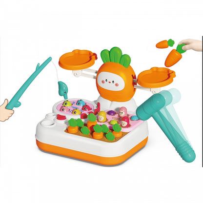 WOOPIE MONTESSORI Game 4in1 Fishing Scale Scale Hit the mole and morötter