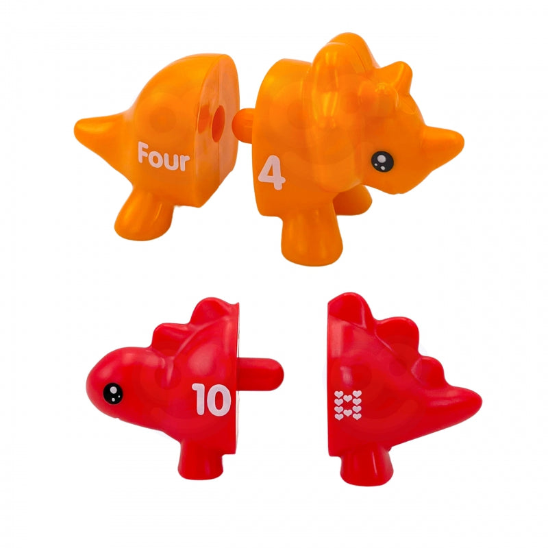 WOOPIE Set Learning Color Numbers Montessori Dinosauriefigurer för montering av &quot;Match the Numbers&quot; 10 st.