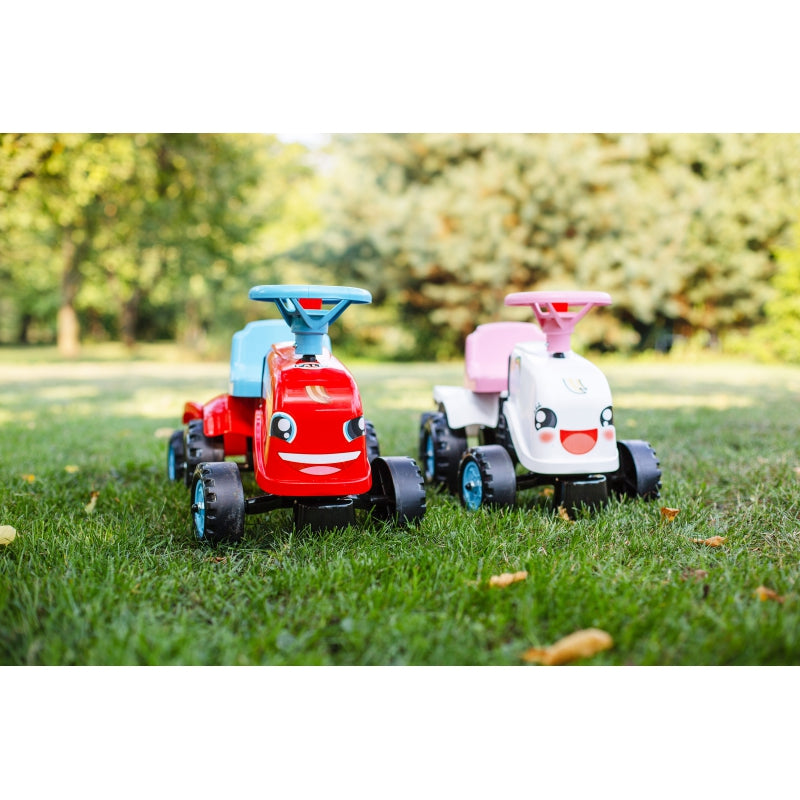 FALK Rainbow White Traktor med Trailer från 1 år