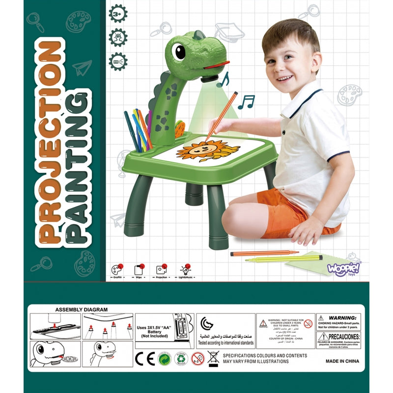 WOOPIE Ritbord Dinosaur Projektor + Markörer
