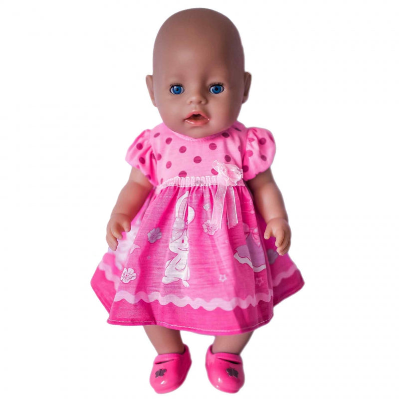 WOOPIE ROYAL Dockkläder Rosa kaninklänning 43-46 cm