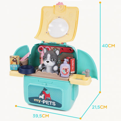 WOOPIE Portable Dog Beauty Salon 2-i-1 i en Transporter-ryggsäck