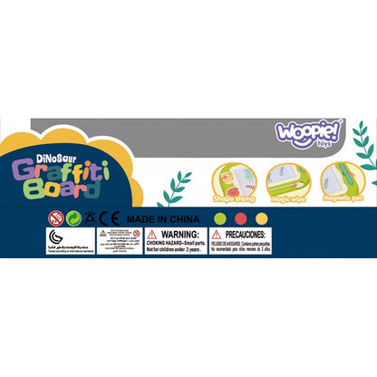 WOOPIE Scrapbook Färgglad magnettavla + 2 dinosauriestämplar