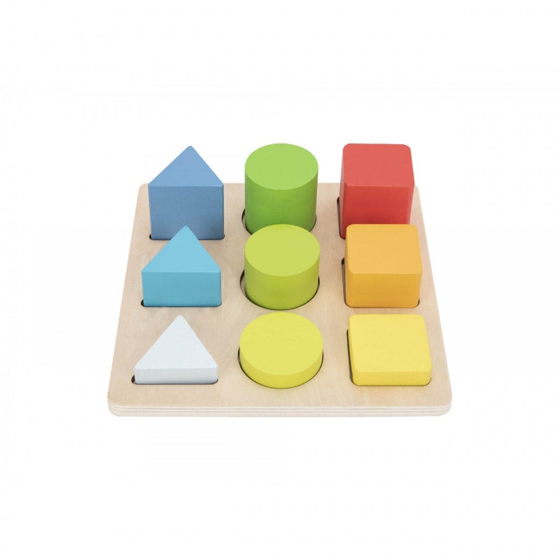 TOOKY TOY Pedagogiskt pussel av geometriska figurer