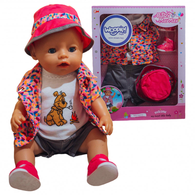 WOOPIE ROYAL Färgglad Hunddocka Kläder Jacka Mössa 43-46 cm