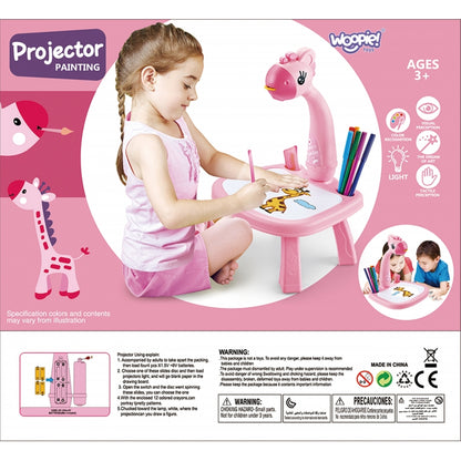 WOOPIE Ritbräda Rosa Giraffe Projektor + Markörer