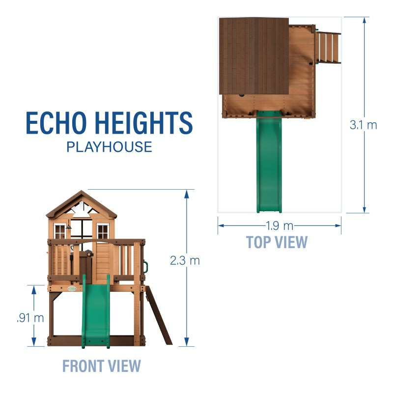 Echo Heights Trä Lekplats Rutschkana Kök Bakgård