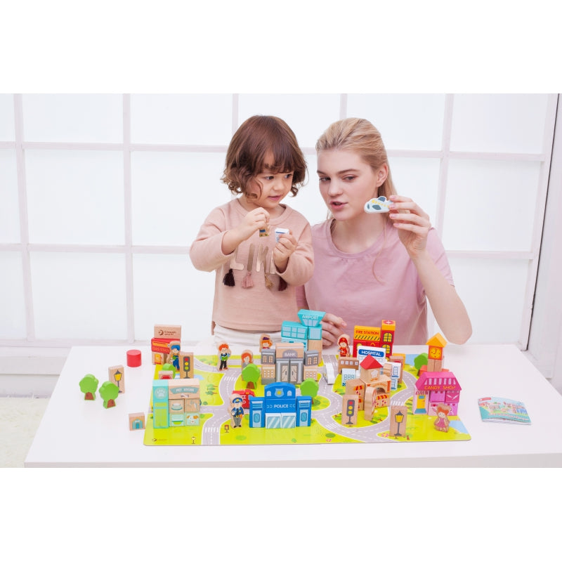 CLASSIC WORLD Wooden Blocks Build a City 120 element